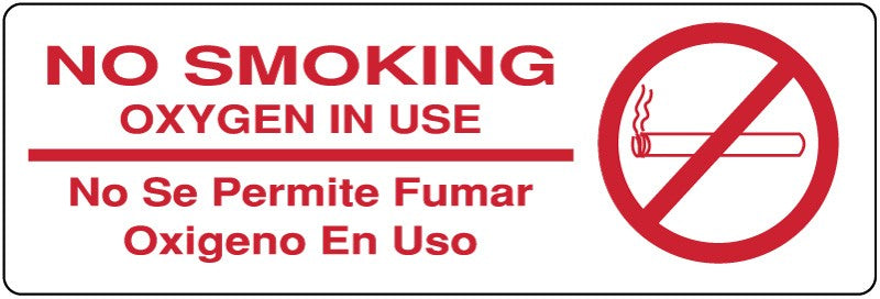 Medical Labels - No Smoking Label, 6" x 2"