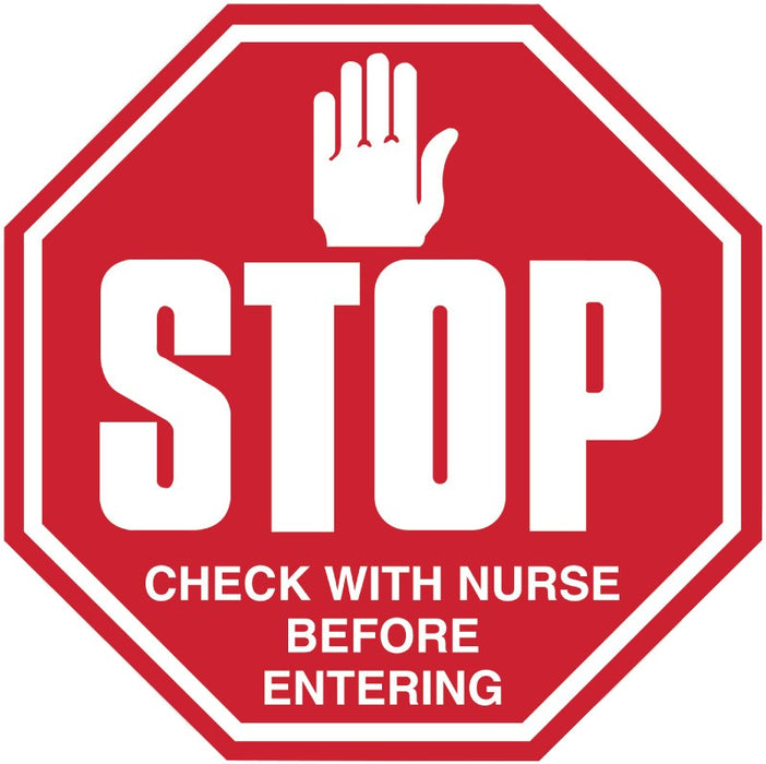 Medical Labels - Stop Sign Infection Control Labels, 6" x 6"