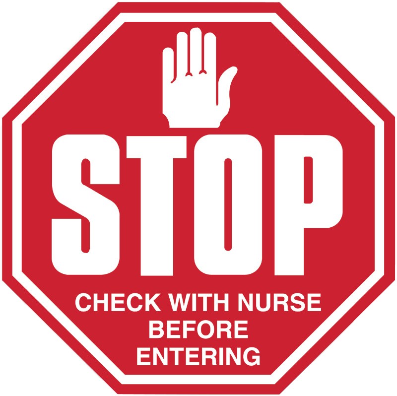 Medical Labels - Stop Sign Infection Control Labels, 6" x 6"