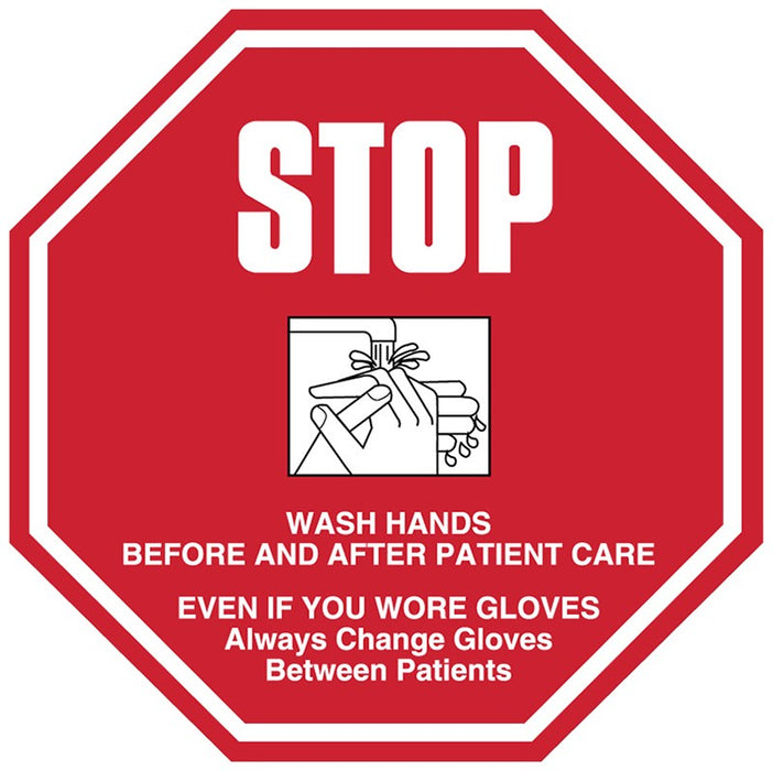 Medical Labels - Stop Sign Infection Control Labels, 6" x 6"