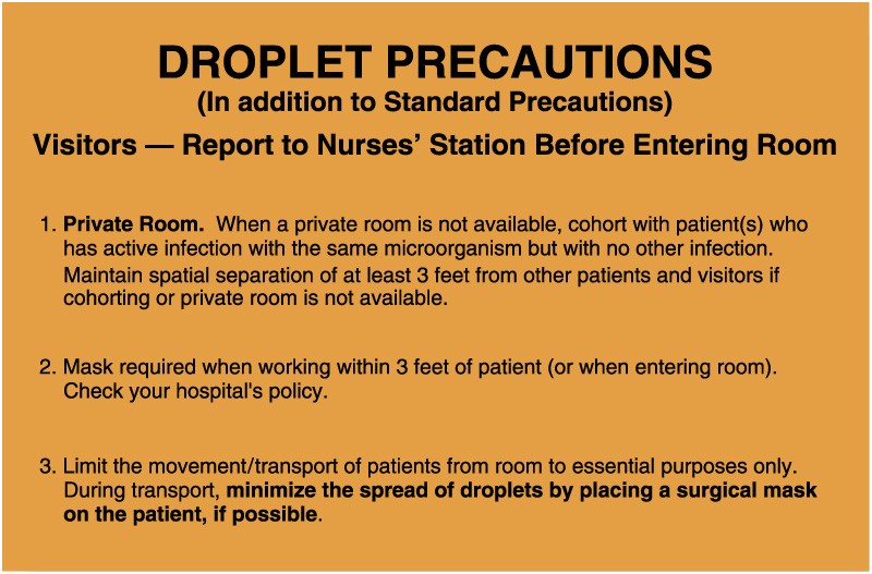 Medical Labels - Droplet Precautions Labels, 5-1/4" x 8"