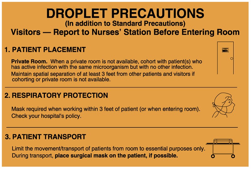 Medical Labels - Droplet Precautions Labels, 5-1/4" x 8"
