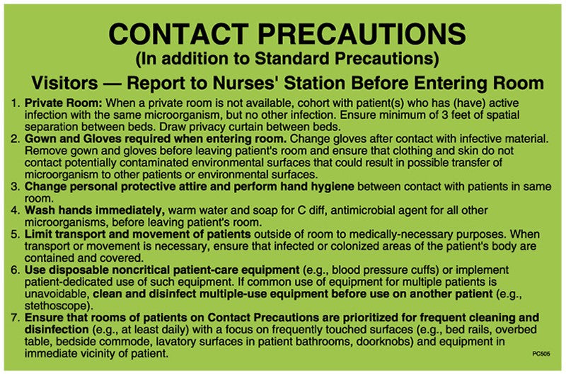 Medical Labels - Contact Precautions Labels, 8" x 5.25"