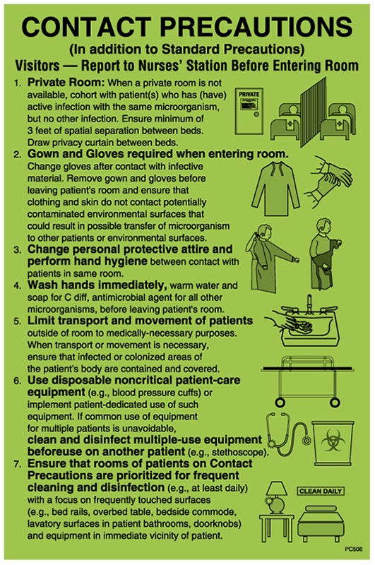Medical Labels - Contact Precautions Labels, 8" x 5.25"
