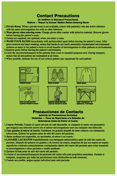 Medical Labels - Contact Precautions Labels, 8" x 5.25"