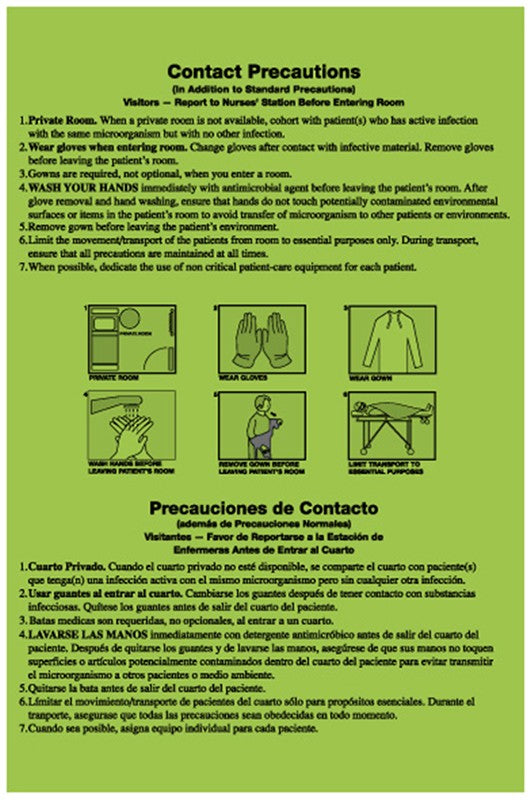 Medical Labels - Contact Precautions Labels, 8" x 5.25"
