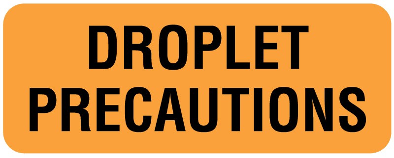 Medical Labels - Droplet Precautions Labels, 2-1/4" x 7/8"