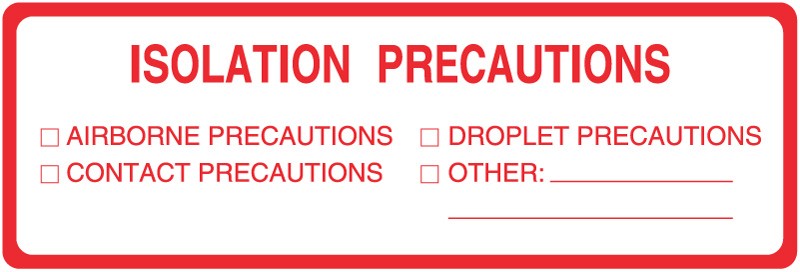Medical Labels - Isolation Precaution Labels, 6" x 2"