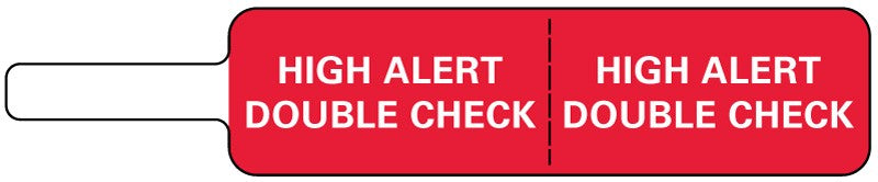 Medical Labels - HIGH ALERT Flag, 3-7/8" x 3/4"