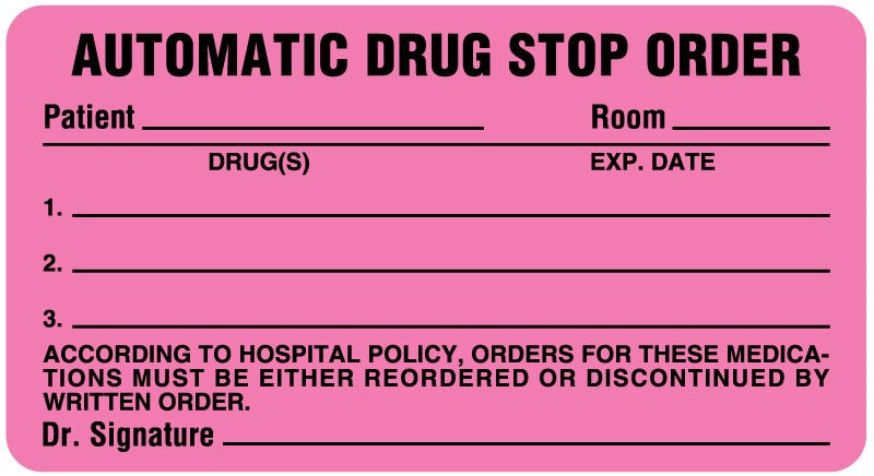 Medical Labels - Pharmacy Drug Renewal Label, 3" x 1-5/8"