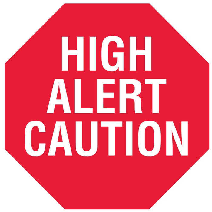 Medical Labels - HIGH ALERT CAUTION, Alert Label, 1-1/2" x 1/2"