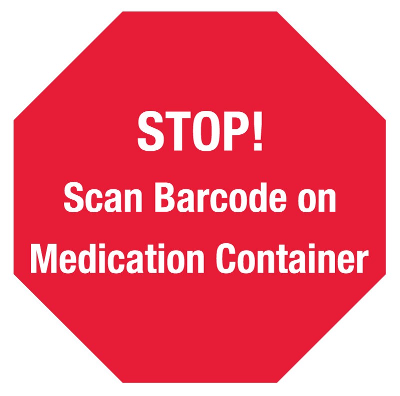 Medical Labels - SCAN BARCODE, ALert Label, 1-1/2" x 1/2"