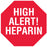 Medical Labels - HEPARIN, Alert Label, 1-1/2" x 1/2"