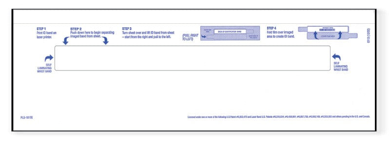 Medical Labels - Adult Patient Identification Laser Wristband, 11" x 3"