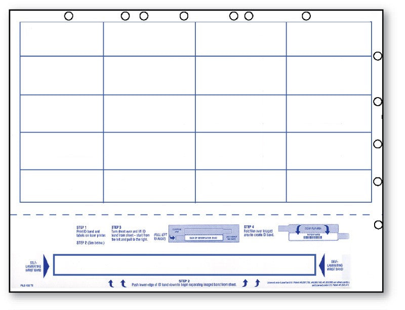 Medical Labels - Adult Patient Identification Laser Wristband, 8-1/2" x 11"