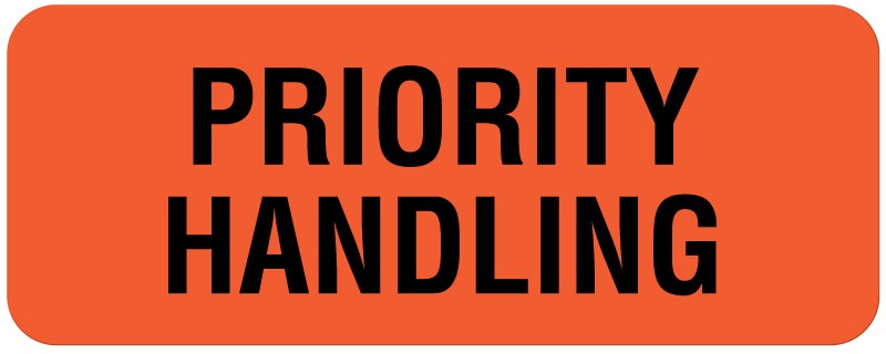 Medical Labels - Priority Handle Label, 2-1/4" x 7/8"