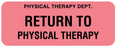 Medical Labels - RETURN TO PHYSICAL THERAPY, 2-1/4" x 7/8"