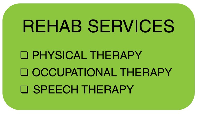 Medical Labels - Rehab Services, 1-5/8" x 7/8"