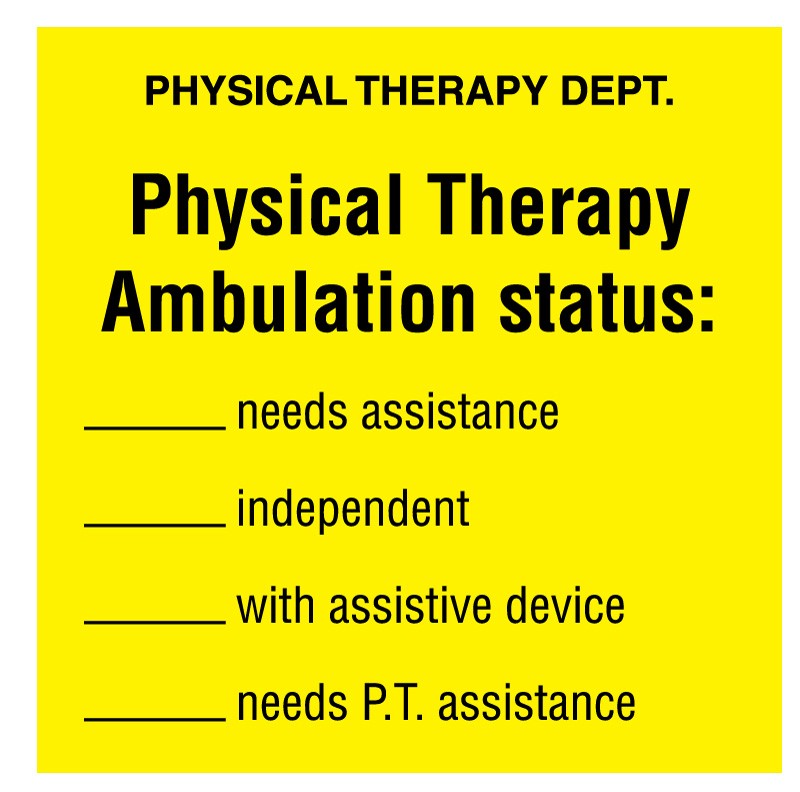 Medical Labels - Physical Therapy Ambulation, 2-1/2" x 2-1/2"