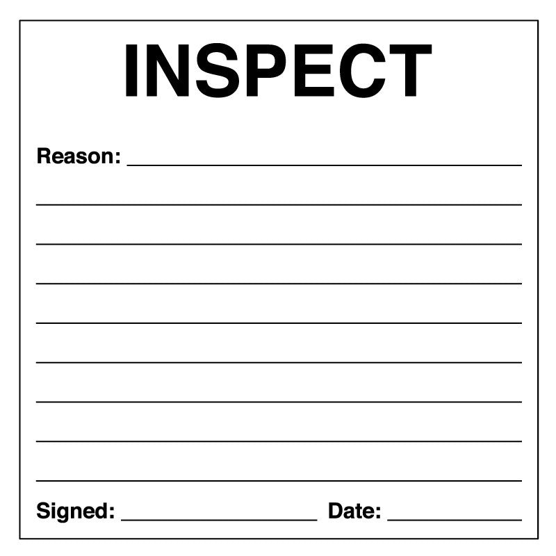 Medical Labels - INSPECT, 4" x 4"