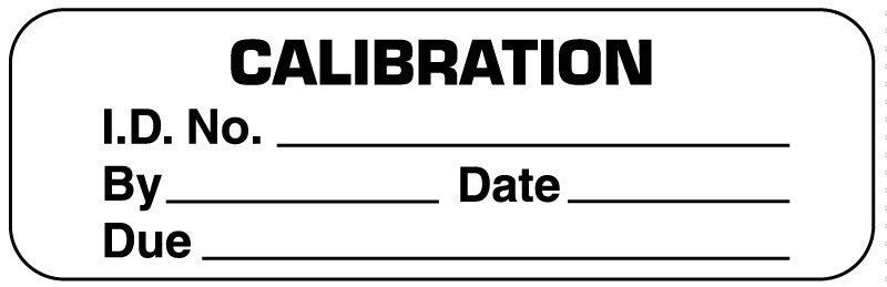 Medical Labels - Calibration Label, 2" x 1/2"