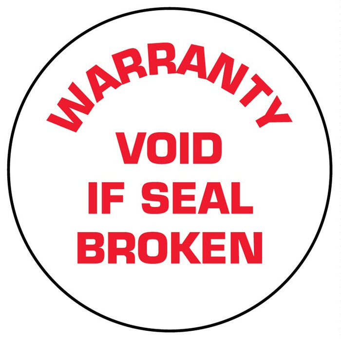Medical Labels - White Tamper-Evident Warranty Void If Seal Broken Label, 3/4" x 3/4"