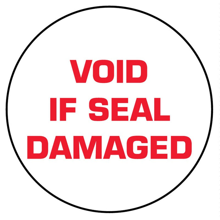 Medical Labels - White Tamper-Evident Void If Seal Damaged Label, 3/4" x 3/4"