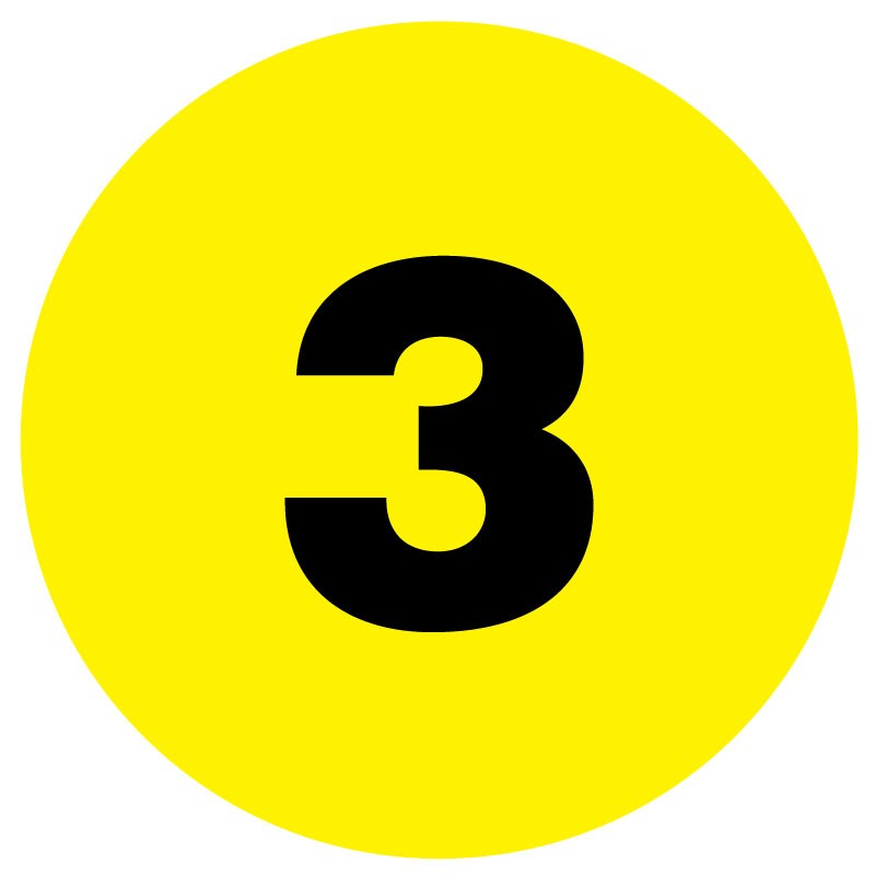 Medical Labels - #3 Numeric Inventory Label, 1" x 1"