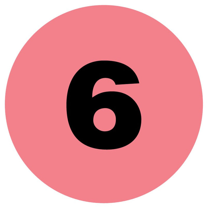 Medical Labels - #6 Numeric Inventory Label, 1" x 1"