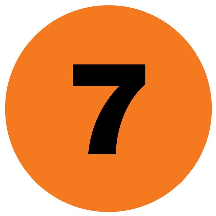 Medical Labels - #7 Numeric Inventory Label, 1" x 1"