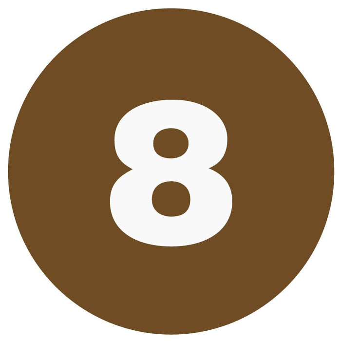 Medical Labels - #8 Numeric Inventory Label, 1" x 1"