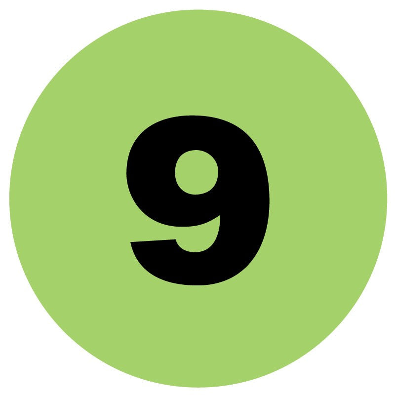 Medical Labels - #9 Numeric Inventory Label, 1" x 1"