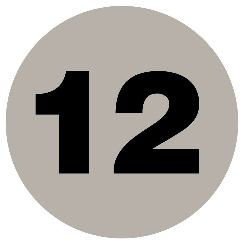 Medical Labels - #12 Numeric Inventory Label, 1" x 1"