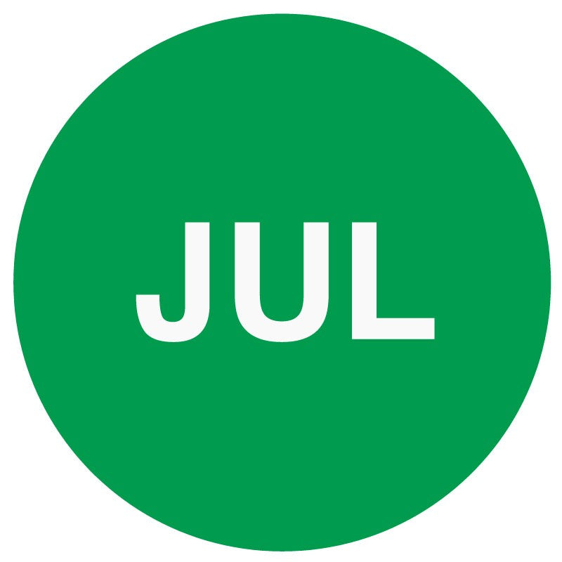 Medical Labels - JULY Month Inventory Label, 1" x 1"