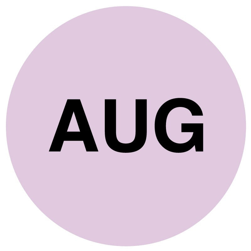 Medical Labels - AUGUST Month Inventory Label, 1" x 1"