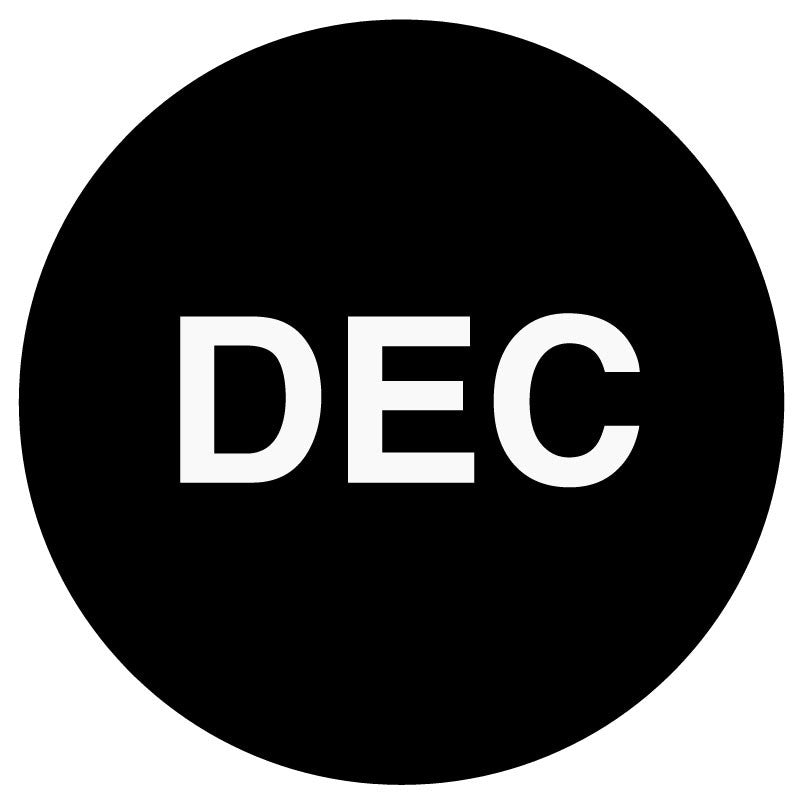 Medical Labels - DECEMBER Month Inventory Label, 1" x 1"