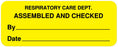 Medical Labels - Respiratory Care Label, 2-1/4" x 7/8"