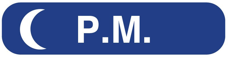 Medical Labels - P.M., Medication Instruction Label, 1-5/8" x 3/8"