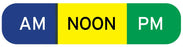Medical Labels - AM NOON PM, Medication Instruction Label, 1-5/8" x 3/8"