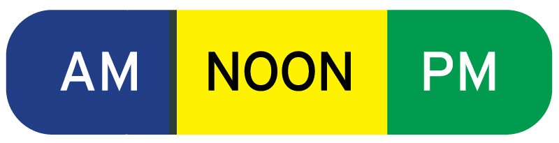 Medical Labels - AM NOON PM, Medication Instruction Label, 1-5/8" x 3/8"