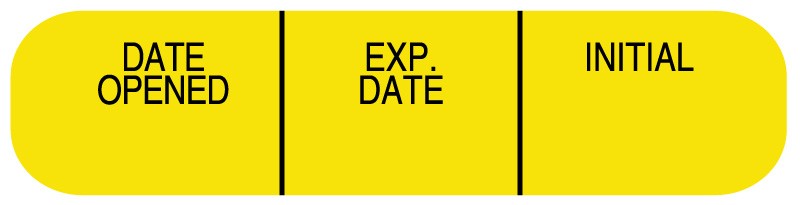 Medical Labels - DATE OPEN EXP DATE IN, Medication Instruction Label, 1-5/8" x 3/8"