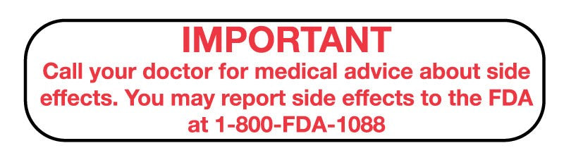 Medical Labels - MEDICATION SIDE EFFECTS, Medication Instruction Label, 1-5/8" x 3/8"
