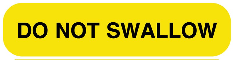 Medical Labels - Do Not Swallow, Medication Instruction Label, 1-5/8" x 3/8"