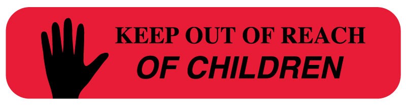 Medical Labels - KEEP OUT OF REACH OF CHILDREN, Medication Instruction Label, 1-5/8" x 3/8"