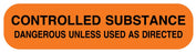 Medical Labels - CONTROLLED SUBSTANCE, Medication Instruction Label, 1-5/8" x 3/8"