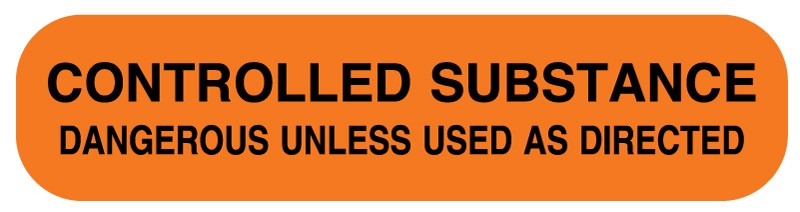 Medical Labels - CONTROLLED SUBSTANCE, Medication Instruction Label, 1-5/8" x 3/8"