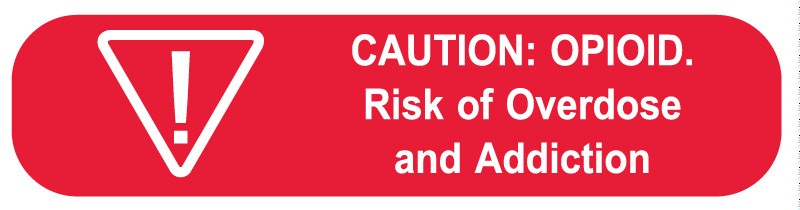 Medical Labels - CAUTION OPIOID, Medication Instruction Label, 1-5/8" x 3/8"