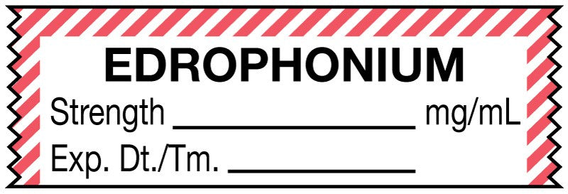 Medical Labels - Anesthesia Tape, Edrophonium mg/mL, 1-1/2" x 1/2"