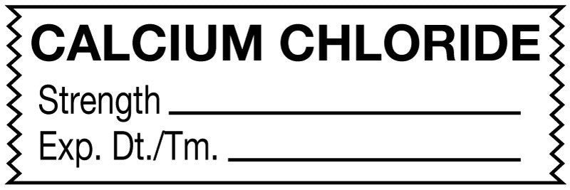 Medical Labels - Anesthesia Tape, Calcium Chloride, 1-1/2" x 1/2"