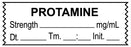 Medical Labels - Anesthesia Tape, Protamine mg/mL, Date Time Initial, 1-1/2" x 1/2"